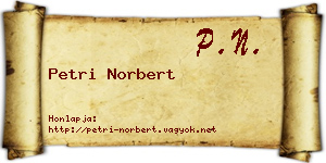 Petri Norbert névjegykártya